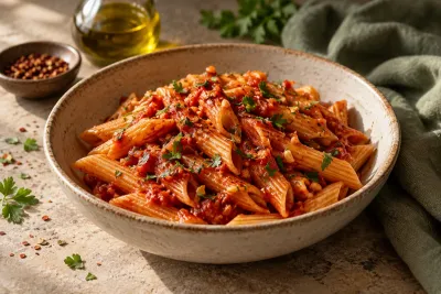Penne arrabbiata - imagine de prezentare generată cu AI