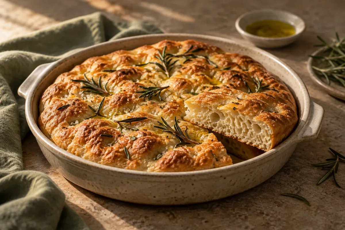 Focaccia cu rozmarin - imagine de prezentare generată cu AI
