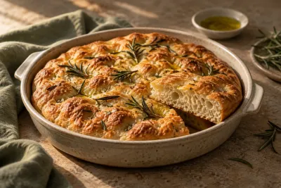 Focaccia cu rozmarin - imagine de prezentare generată cu AI
