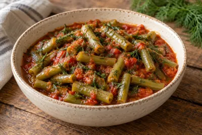 Mâncare de fasole verde - imagine de prezentare generată cu AI