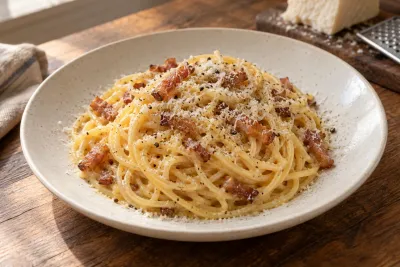Spaghetti carbonara - imagine de prezentare generată cu AI