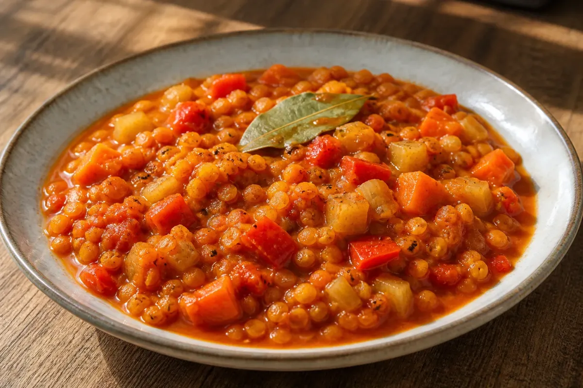 Tocană de linte cu legume - imagine generată cu AI