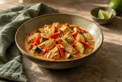 Curry de pui cu lapte de cocos - imagine de prezentare generată cu AI