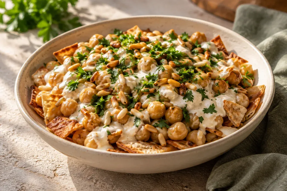 Fatteh cu năut și iaurt - imagine de prezentare generată cu AI