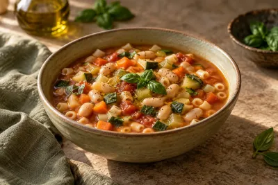 Minestrone cu fasole albă - imagine de prezentare generată cu AI