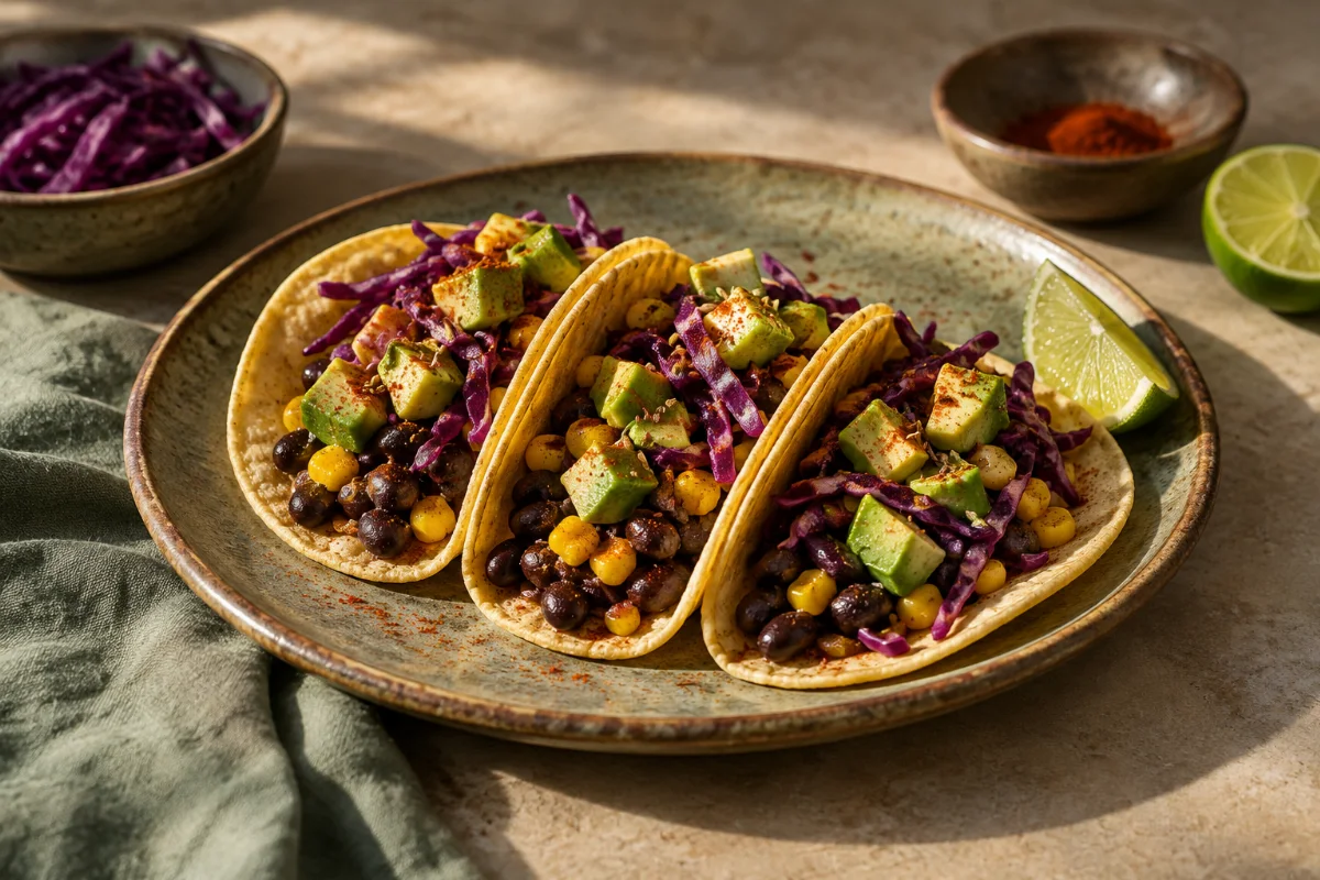 Tacos cu legume și fasole - imagine de prezentare generată cu AI